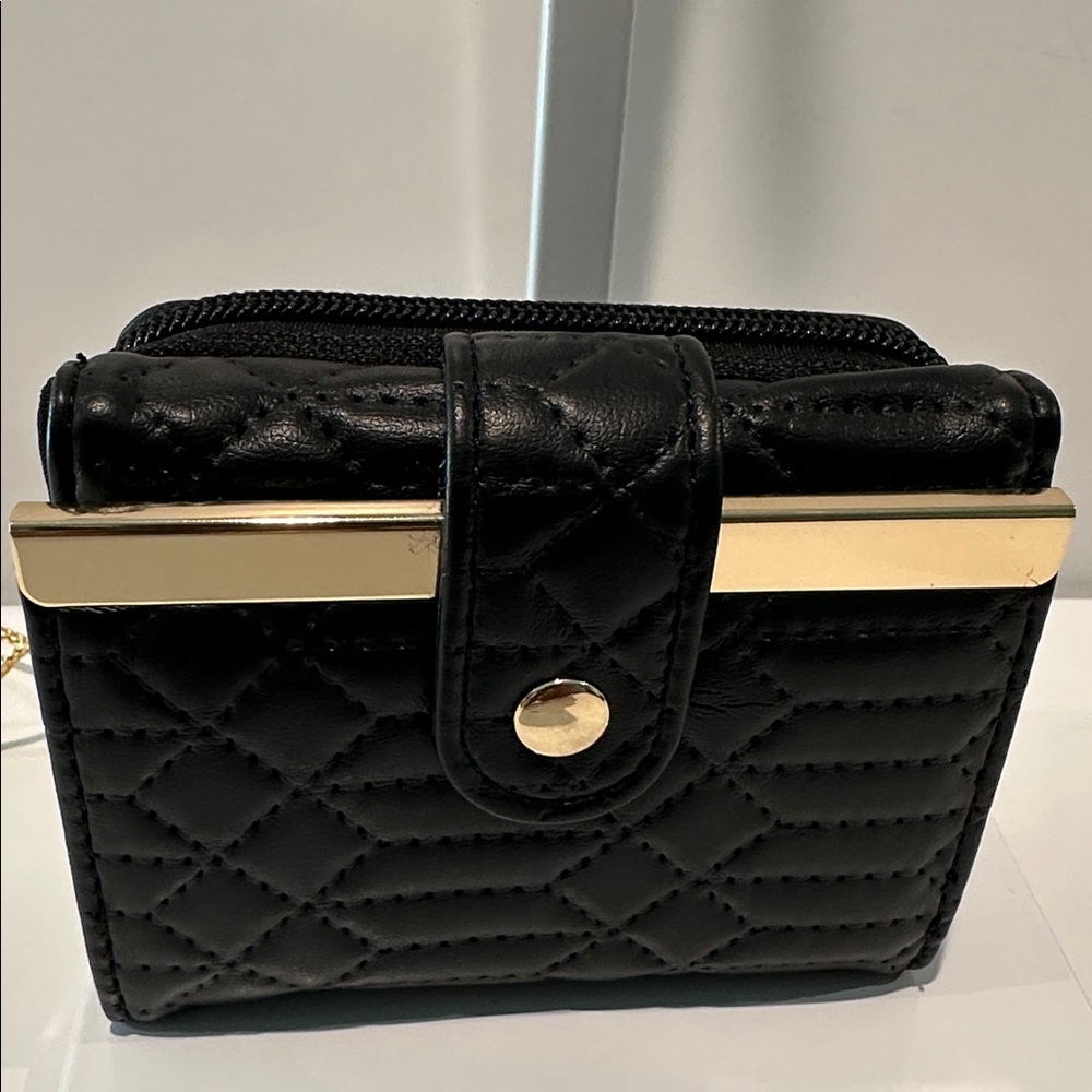 NWT IMO Compact Trifold Quilted Wallet W/CC, ID, Bills and Coin Slots.